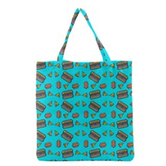 Fast Food Blue Grocery Tote Bag by snowwhitegirl