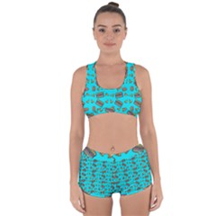 Fast Food Blue Racerback Boyleg Bikini Set