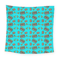 Fast Food Blue Square Tapestry (large)