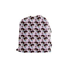 Redhead Girl Pink Drawstring Pouch (medium) by snowwhitegirl