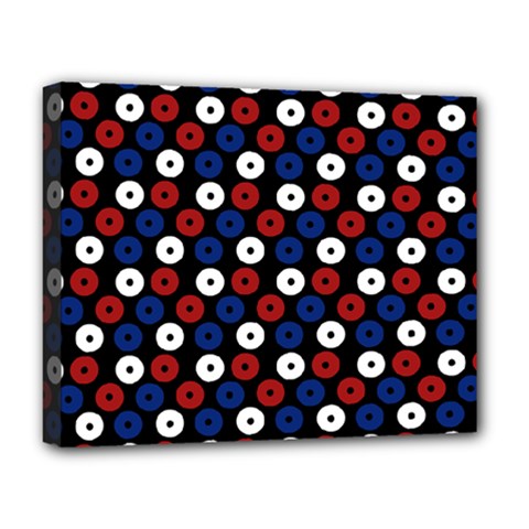 Eye Dots Red Blue Deluxe Canvas 20  X 16   by snowwhitegirl