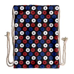 Eye Dots Red Blue Drawstring Bag (large) by snowwhitegirl