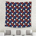 Eye Dots Red Blue Square Tapestry (Large) View2