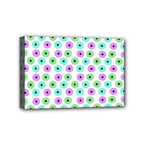 Eye Dots Green Violet Mini Canvas 6  X 4 