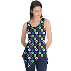 Eye Dots Green Blue Red Sleeveless Tunic