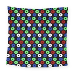 Eye Dots Green Blue Red Square Tapestry (large)