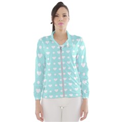 Hearts Dots Blue Windbreaker (women) by snowwhitegirl