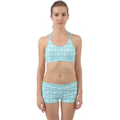 Hearts Dots Blue Back Web Gym Set