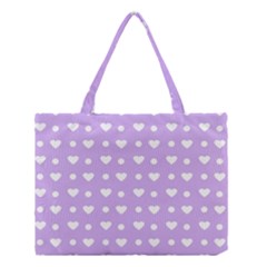 Hearts Dots Purple Medium Tote Bag