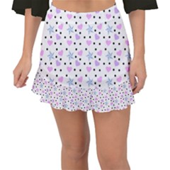 Hearts And Star Dot White Fishtail Mini Chiffon Skirt by snowwhitegirl