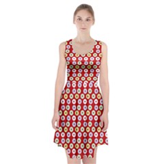 Eye Dots Red Pastel Racerback Midi Dress