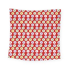 Eye Dots Red Pastel Square Tapestry (small) by snowwhitegirl