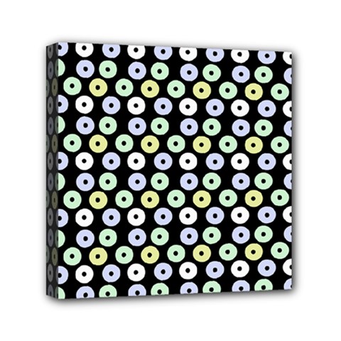 Eye Dots Black Pastel Mini Canvas 6  X 6 