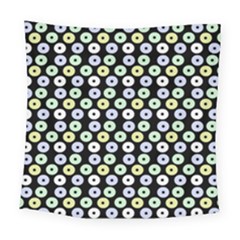 Eye Dots Black Pastel Square Tapestry (large)