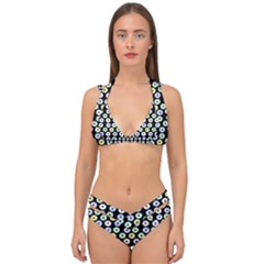 Eye Dots Black Pastel Double Strap Halter Bikini Set by snowwhitegirl