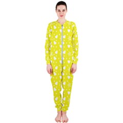 Hearts And Star Dot Yellow Onepiece Jumpsuit (ladies) 