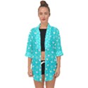 Hearts And Star Dot Blue Open Front Chiffon Kimono View1