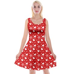 Hearts And Star Dot Red Reversible Velvet Sleeveless Dress by snowwhitegirl