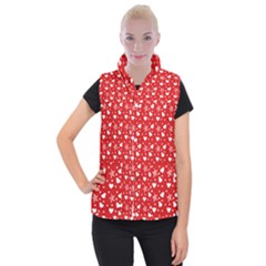 Hearts And Star Dot Red Women s Button Up Vest by snowwhitegirl