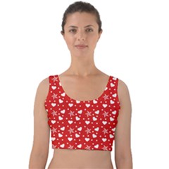 Hearts And Star Dot Red Velvet Crop Top by snowwhitegirl