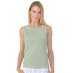 Hearts And Star Dot Green Women s Basketball Tank Top