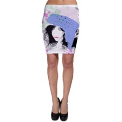 Girl With Hat Bodycon Skirt by snowwhitegirl