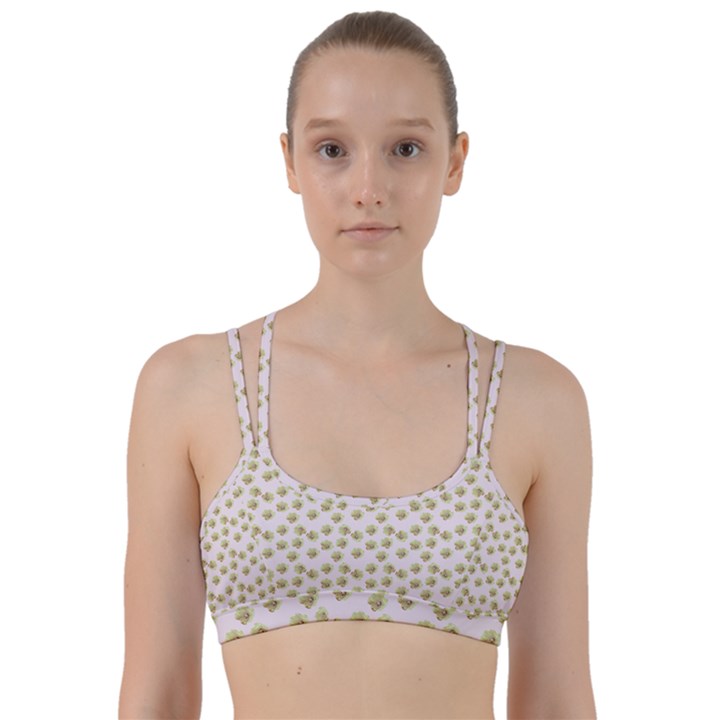 Antique Flowers Pink Line Them Up Sports Bra