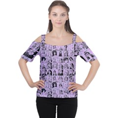 Lilac Yearbok Cutout Shoulder Tee