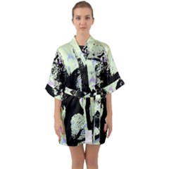 Mint Wall Quarter Sleeve Kimono Robe