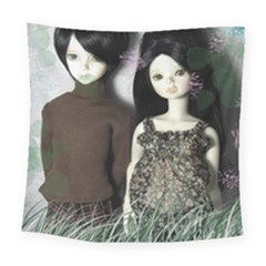 Dolls In The Grass Square Tapestry (large)