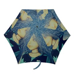 Blue Hair Boy Mini Folding Umbrellas by snowwhitegirl