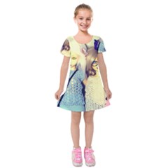  Kids  Short Sleeve Velvet Dress