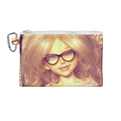 Girls With Glasses Canvas Cosmetic Bag (medium)