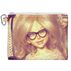 Girls With Glasses Canvas Cosmetic Bag (xxl) by snowwhitegirl