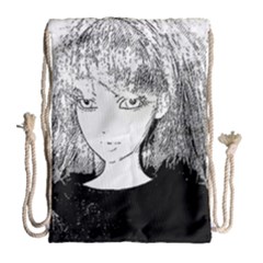 Girl Drawstring Bag (large) by snowwhitegirl