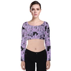 Lilac Yearbook 1 Velvet Crop Top by snowwhitegirl