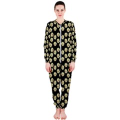 Antique Flowers Black Onepiece Jumpsuit (ladies) 