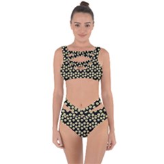 Antique Flowers Black Bandaged Up Bikini Set  by snowwhitegirl