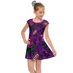 Purple  Rose Vampire Kids Cap Sleeve Dress by snowwhitegirl