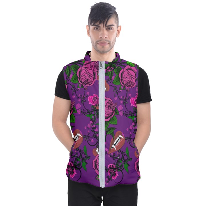 Purple  Rose Vampire Men s Puffer Vest