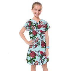 Light Blue Rose Vampire Kids  Drop Waist Dress by snowwhitegirl