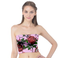 Pink Rose Vampire Tube Top by snowwhitegirl