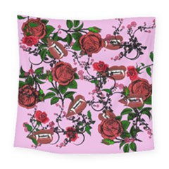 Pink Rose Vampire Square Tapestry (large)