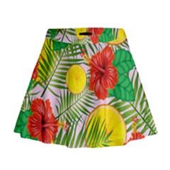 Orange Tropics Pink Mini Flare Skirt