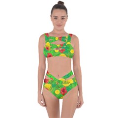 Orange Tropics Green Bandaged Up Bikini Set  by snowwhitegirl