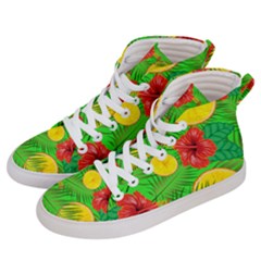 Orange Tropics Green Men s Hi-top Skate Sneakers