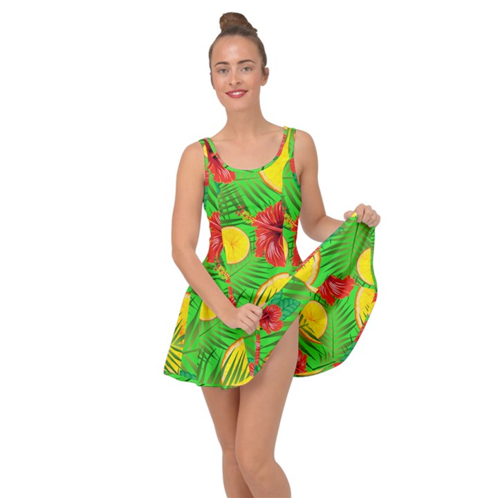 Orange Tropics Green Inside Out Casual Dress