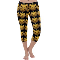 Cat Pumpkin Capri Yoga Leggings by snowwhitegirl