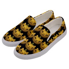 Cat Pumpkin Men s Canvas Slip Ons by snowwhitegirl