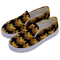 Cat Pumpkin Kids  Canvas Slip Ons by snowwhitegirl